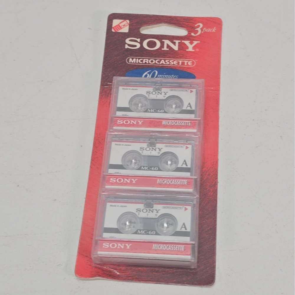 Sony Microcassette 3-Pack of MC60 Blank Audio Cassette Tapes 60 Minutes FASTSHIP